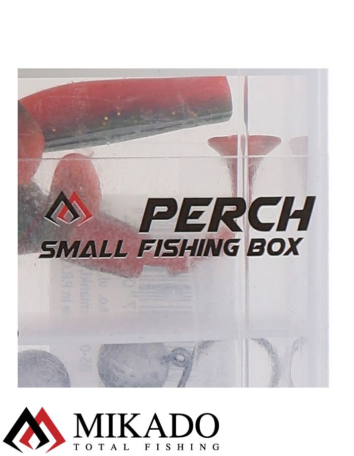 Набор силиконовых приманок Mikado PERCH SOFT LURE KIT на окуня в коробке мал.