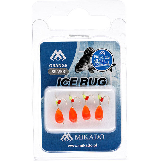 Мормышка Mikado Ice Bug вес 0,83 г., длина 9,5 мм. цвет оранжевый/черный
