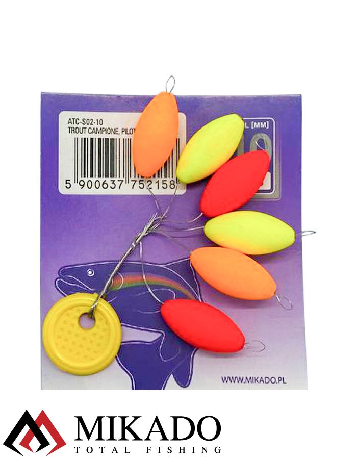 Буфер для сбирулино Mikado TROUT CAMPIONE овальные 10 мм.( 6 шт.)