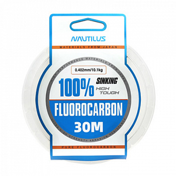 Леска Nautilus Fluorocarbon 100% 0,402мм.,10,1кг, 30м.clean NEW