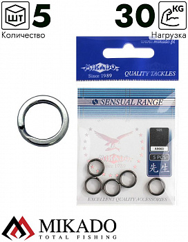 Кольцо заводное Mikado круглое BN № 12 тест 30 кг. (5 шт.)